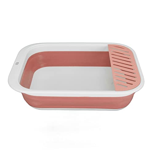 Faltbare Kätzchentoilette, Tragbare, Wasserdichte Katzentoilette, Spritzwassergeschützt, Halb Geschlossen, Einfache Reinigung, Großer Platz für Kleine Haustiere, für Katzen für den Innenbereich (Rosa) Faltbare Kätzchentoilette, Tragbare, Wasserdichte Katzentoilette, Spritzwassergeschützt, Halb Geschlossen, Einfache Reinigung, Großer Platz für Kleine Haustiere, für Katzen für den Innenbereich (Rosa) von CHICIRIS