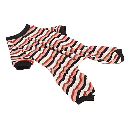 CHICIRIS Gestreifter Pyjama für Haustiere, Polyester, Warm, Leicht, Dehnbar, Hundeoverall, Klassisch, Maschinenwaschbar, für zu Hause für den Alltag (S) von CHICIRIS