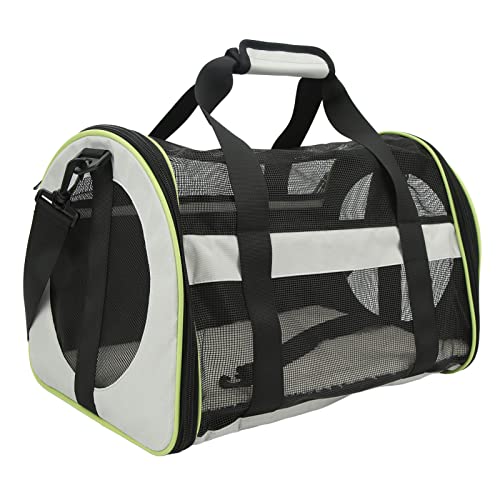 Haustier-Reisetasche, Reißverschluss-Mesh-Design, 600D-Nylon-Katzentragetasche für Picknick (Hellgrau) von CHICIRIS