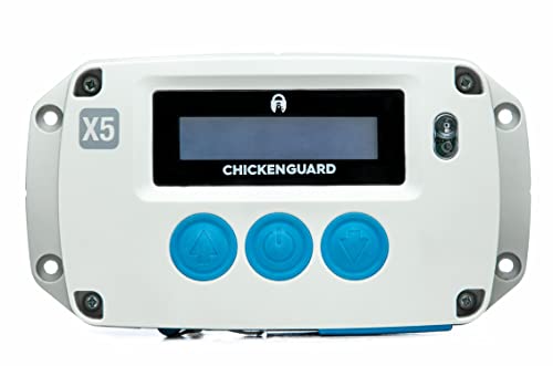 CHICKENGUARD für 2022 Extreme X5 Modell Automatischer Hühnerstall-Türöffner, Zeitschaltuhr/Lichtsensor, Hühnerklappe Hindernis-Sicherheitsstop, Grau von CHICKENGUARD