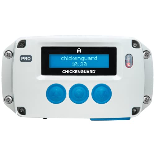 Hühnerklappe Automatisch ChickenGuard PRO (Premium/Extreme-Kombination) Lichtsensor/Timer, Batterie/Elektrisch, Leistungsstarker Motor, der die Hühnerstall Tür bis zu 2 kg Anhebt (Tür Nicht Enthalten) von CHICKENGUARD