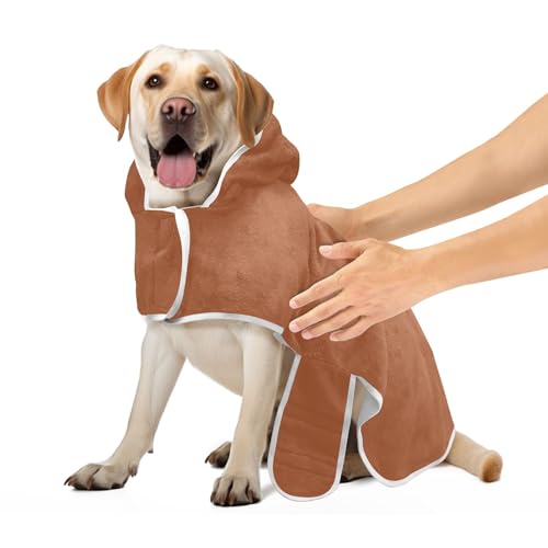 Bademantel für Hunde und Katzen, Sienna, Badetuch, Bademantel, saugfähig, schnell trocknend, Hundebadezubehör, verstellbarer Kragen und Taille, M Bademantel für Hunde und Katzen, Sienna, Badetuch, Bademantel, saugfähig, schnell trocknend, Hundebadezubehör, verstellbarer Kragen und Taille, M von CHIFIGNO