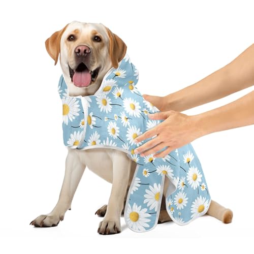 Bademantel für Hunde und Katzen, weiße Gänseblümchen, Hundebadetücher, leicht, schnell trocknend, Katzenmantel, Handtuch, verstellbarer Kragen und Taille, S Bademantel für Hunde und Katzen, weiße Gänseblümchen, Hundebadetücher, leicht, schnell trocknend, Katzenmantel, Handtuch, verstellbarer Kragen und Taille, S von CHIFIGNO