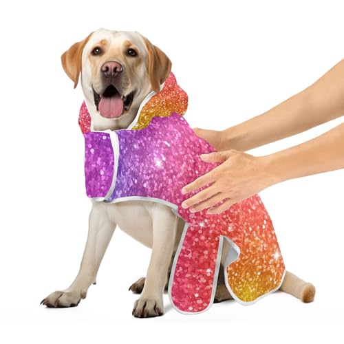 Bademantel für Hunde und Katzen Rosa Lila Glitzer Hundehandtuch Robe Super Saugfähig Schnell Trocknend Haustier Hundehandtücher Niedlich, M Bademantel für Hunde und Katzen Rosa Lila Glitzer Hundehandtuch Robe Super Saugfähig Schnell Trocknend Haustier Hundehandtücher Niedlich, M von CHIFIGNO