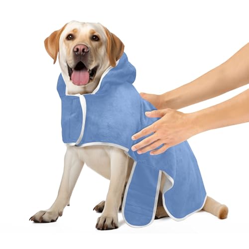 Blasses Jeansblau Super saugfähiger Hundebademantel Hundebekleidung Verstellbarer Kragen & Bauchgurt Schnell Trocknendes Hundebadezubehör S Blasses Jeansblau Super saugfähiger Hundebademantel Hundebekleidung Verstellbarer Kragen & Bauchgurt Schnell Trocknendes Hundebadezubehör S von CHIFIGNO