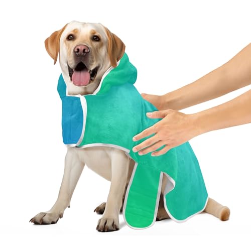 Blau Grün Gradient Hundemantel Saugfähige Hundebekleidung Maschinenwaschbar Schnell Trocknende Hundehandtücher zum Trocknen von Hunden, S Blau Grün Gradient Hundemantel Saugfähige Hundebekleidung Maschinenwaschbar Schnell Trocknende Hundehandtücher zum Trocknen von Hunden, S von CHIFIGNO