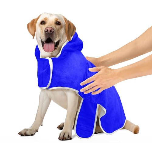 Blaue Hundemäntel für Nach dem Bad mit Magie Aufkleber Halsband Hund Strandtuch Super Saugfähig Schnell Trocknend Hundebadezubehör M Blaue Hundemäntel für Nach dem Bad mit Magie Aufkleber Halsband Hund Strandtuch Super Saugfähig Schnell Trocknend Hundebadezubehör M von CHIFIGNO