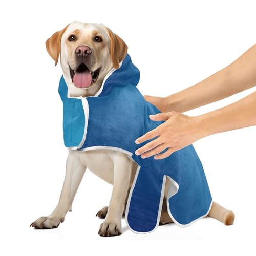 Blue Gradient Dog Robes Absorbent Dog Bathrobe Towel Soft Quick Drying Dog Absorbent Towel, M Blue Gradient Dog Robes Absorbent Dog Bathrobe Towel Soft Quick Drying Dog Absorbent Towel, M von CHIFIGNO
