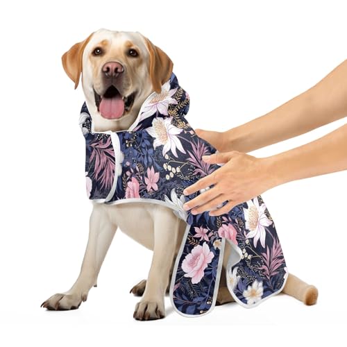 Bunte Blumen Hundemantel für nach dem Bad, super saugfähiges Badetuch, Robe, niedlich, schnell trocknend, Katzenmantel, Handtuch, Größe S Bunte Blumen Hundemantel für nach dem Bad, super saugfähiges Badetuch, Robe, niedlich, schnell trocknend, Katzenmantel, Handtuch, Größe S von CHIFIGNO