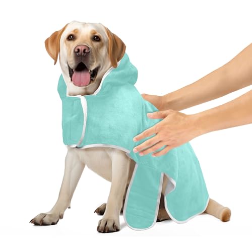 CHIFIGNO Grüner blauer Hundebademantel Saugfähiger Hundetrocknungsmantel Niedlich Schnell Trocknende Hundehandtücher zum Trocknen von Hunden, S CHIFIGNO Grüner blauer Hundebademantel Saugfähiger Hundetrocknungsmantel Niedlich Schnell Trocknende Hundehandtücher zum Trocknen von Hunden, S von CHIFIGNO