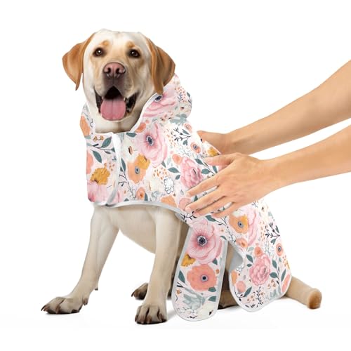 Cartoon Blumen und Blätter saugfähige Hunderoben für nach dem Baden Hund Strandtuch maschinenwaschbar schnell trocknend Hundebadezubehör M Cartoon Blumen und Blätter saugfähige Hunderoben für nach dem Baden Hund Strandtuch maschinenwaschbar schnell trocknend Hundebadezubehör M von CHIFIGNO