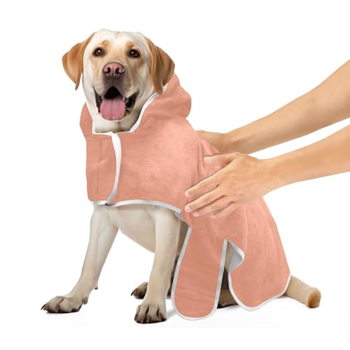 Dunkler Lachs Hundemantel Super saugfähig Schnell Trocknend Hundehandtuch Robe mit Magic Sticker Halsband Hundebademantel zum Trocknen von Hunden, S Dunkler Lachs Hundemantel Super saugfähig Schnell Trocknend Hundehandtuch Robe mit Magic Sticker Halsband Hundebademantel zum Trocknen von Hunden, S von CHIFIGNO