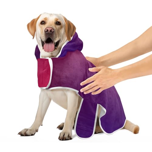 Farbverlauf Blau bis Rot Bademantel für Hunde und Katzen Super saugfähiges Hundebadetuch Niedlich Schnell Trocknend Katze Handtuch Wrap, S von CHIFIGNO