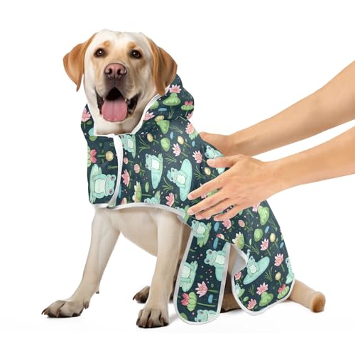 Funny Frogs Cute Flowers Pet Bathrobe Super Absorbent Quick Drying Dog Bath Towels Machine Washable Dry Fast Dog Bag, S Funny Frogs Cute Flowers Pet Bathrobe Super Absorbent Quick Drying Dog Bath Towels Machine Washable Dry Fast Dog Bag, S von CHIFIGNO