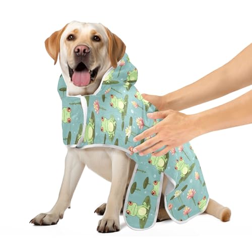 Funny Frogs Flowers Dog Bathrobe Absorbent Fast Drying Dog Drying Robe Machine Washable Cat Towels Robe, S Funny Frogs Flowers Dog Bathrobe Absorbent Fast Drying Dog Drying Robe Machine Washable Cat Towels Robe, S von CHIFIGNO
