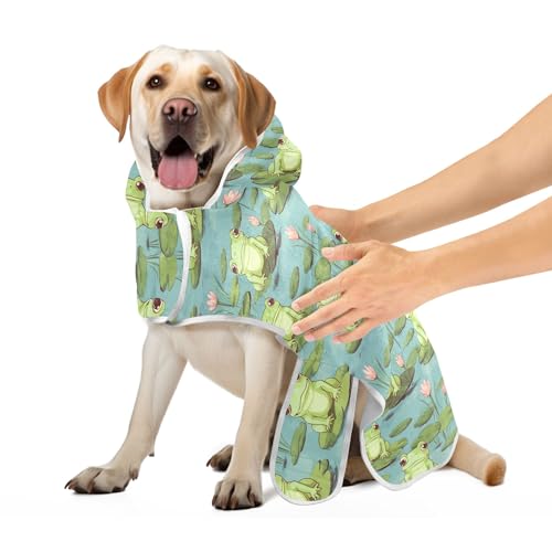 Funny Frogs Lotus Leichte Hundebademäntel Hund Strandtuch Verstellbarer Kragen & Taille Schnell Trocknendes Haustierzubehör für Katzen Hunde, M Funny Frogs Lotus Leichte Hundebademäntel Hund Strandtuch Verstellbarer Kragen & Taille Schnell Trocknendes Haustierzubehör für Katzen Hunde, M von CHIFIGNO