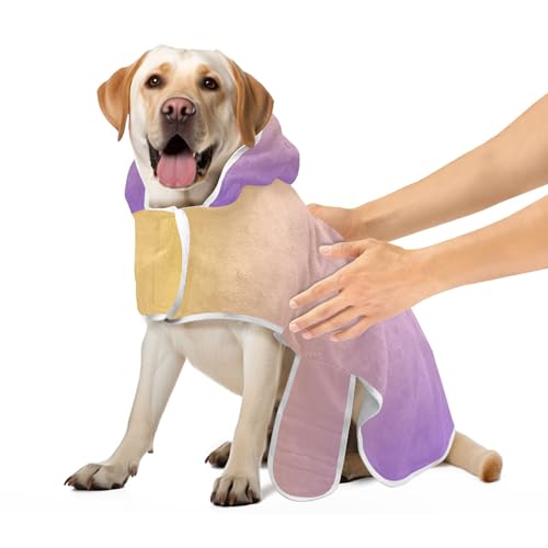 Gelb Amethyst Farbverlauf Ombre Bademantel für Hunde und Katzen Saugfähiges Badetuch Robe Verstellbarer Kragen & Bauchgurt Schnell Trocknendes Haustierzubehör für Katzen Hunde, M Gelb Amethyst Farbverlauf Ombre Bademantel für Hunde und Katzen Saugfähiges Badetuch Robe Verstellbarer Kragen & Bauchgurt Schnell Trocknendes Haustierzubehör für Katzen Hunde, M von CHIFIGNO