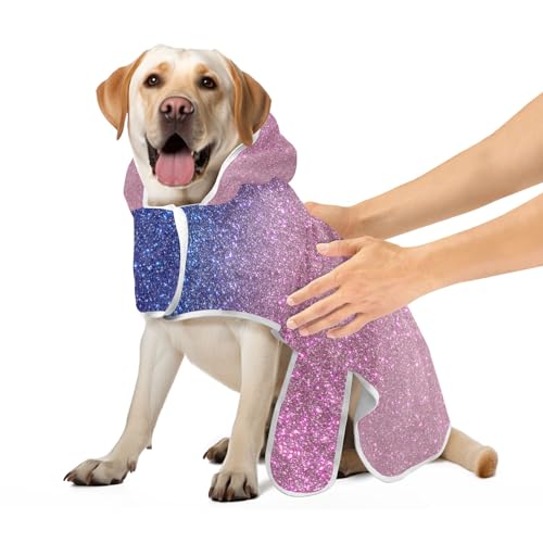 Girly Blau Rosa Glitzer Farbverlauf Hundemäntel für Nach dem Bad Saugfähig Schnell Trocknend Hund Bademantel Handtuch Verstellbarer Kragen & Bauchgurt Trocken Schnell Hundetasche S Girly Blau Rosa Glitzer Farbverlauf Hundemäntel für Nach dem Bad Saugfähig Schnell Trocknend Hund Bademantel Handtuch Verstellbarer Kragen & Bauchgurt Trocken Schnell Hundetasche S von CHIFIGNO