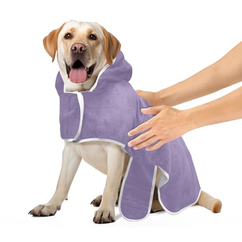 Grauvioletter super saugfähiger Hunde-Bademantel Hundehandtuch niedliches schnell trocknendes Haustier-Hunde-Katzen-Bademantel Handtuch, Größe M Grauvioletter super saugfähiger Hunde-Bademantel Hundehandtuch niedliches schnell trocknendes Haustier-Hunde-Katzen-Bademantel Handtuch, Größe M von CHIFIGNO