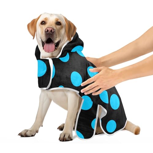 Großer blauer gepunkteter Haustier-Bademantel, saugfähig, schnell trocknend, Hundemantel, weich, trocken, schnell trocknend, Größe M Großer blauer gepunkteter Haustier-Bademantel, saugfähig, schnell trocknend, Hundemantel, weich, trocken, schnell trocknend, Größe M von CHIFIGNO