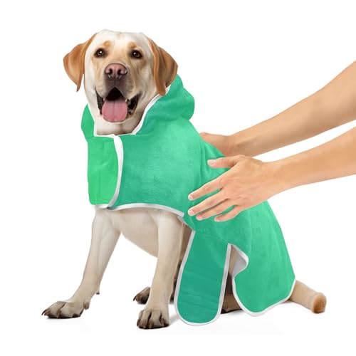 Grüner Farbverlauf Hundebademantel Verstellbarer Kragen & Taille Hundebekleidung Leichte Schnell Trocknende Katzenhandtücher Robe, S Grüner Farbverlauf Hundebademantel Verstellbarer Kragen & Taille Hundebekleidung Leichte Schnell Trocknende Katzenhandtücher Robe, S von CHIFIGNO
