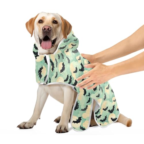 Halloween Fledermäuse Monde Wolken Hundebademantel Super Saugfähig Schnell Trocknend Hundebadetuch Verstellbarer Kragen & Bauchgurt Hundebadezubehör S Halloween Fledermäuse Monde Wolken Hundebademantel Super Saugfähig Schnell Trocknend Hundebadetuch Verstellbarer Kragen & Bauchgurt Hundebadezubehör S von CHIFIGNO