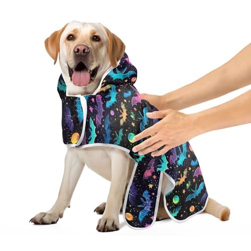 Halloween Neon Fledermäuse Leichter Haustier Bademantel Hund Trocknen Robe Weich Schnell Trocknend Haustier Hund Katze Bademantel Handtuch, S Halloween Neon Fledermäuse Leichter Haustier Bademantel Hund Trocknen Robe Weich Schnell Trocknend Haustier Hund Katze Bademantel Handtuch, S von CHIFIGNO