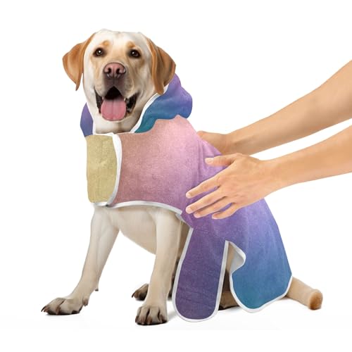 Haustier Bademantel Blau Rosa Lila Gelb Gradient Hund Badetuch Saugfähig Schnell Trocknend Trocknet Schnell Hundetasche Niedlich, M Haustier Bademantel Blau Rosa Lila Gelb Gradient Hund Badetuch Saugfähig Schnell Trocknend Trocknet Schnell Hundetasche Niedlich, M von CHIFIGNO