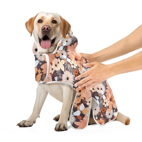 Herbst Blumen Schmetterlinge Hund Bademantel mit Magie Aufkleber Kragen Hund Bademantel Handtuch Super Saugfähig Schnell Trocknend Haustier Hundehandtücher, M Herbst Blumen Schmetterlinge Hund Bademantel mit Magie Aufkleber Kragen Hund Bademantel Handtuch Super Saugfähig Schnell Trocknend Haustier Hundehandtücher, M von CHIFIGNO