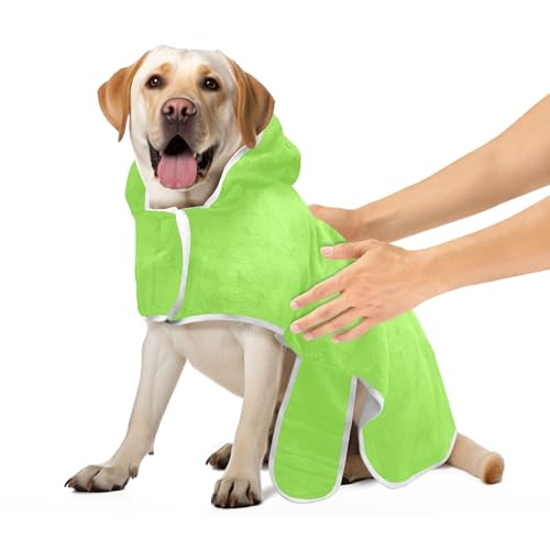 Hunde-Trockenmantel Grasgrün Hundebekleidung Super saugfähig schnell trocknend trocken schnell Hundetasche maschinenwaschbar, M von CHIFIGNO