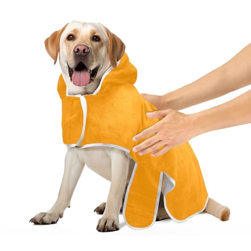 Hundebademäntel für nach dem Bad, Ringelblumen-Hundebadetuch, super saugfähig, schnell trocknend, Hundebadezubehör mit magischem Aufkleberhalsband, Größe M von CHIFIGNO