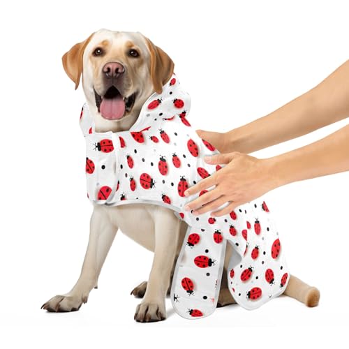 Hundebademäntel für nach dem Bad, realistischer Marienkäfer-Hundebademantel, Handtuch, super saugfähig, schnell trocknend, Hundebadezubehör, weich, M Hundebademäntel für nach dem Bad, realistischer Marienkäfer-Hundebademantel, Handtuch, super saugfähig, schnell trocknend, Hundebadezubehör, weich, M von CHIFIGNO