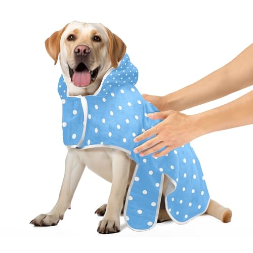 Hundebademantel Baby Blau Polka Dots Hund Trocknen Robe Saugfähig Schnell Trocknend Katze Baden Liefert Niedlich, M Hundebademantel Baby Blau Polka Dots Hund Trocknen Robe Saugfähig Schnell Trocknend Katze Baden Liefert Niedlich, M von CHIFIGNO