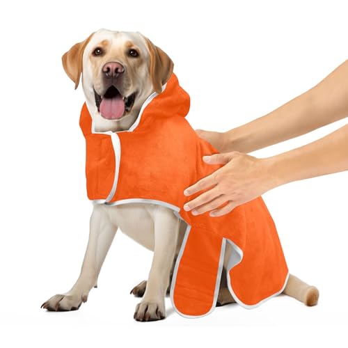 Hundebademantel Zinnoberrot Badetuch Robe Super saugfähig schnell trocknend Hundebadezubehör maschinenwaschbar, M Hundebademantel Zinnoberrot Badetuch Robe Super saugfähig schnell trocknend Hundebadezubehör maschinenwaschbar, M von CHIFIGNO