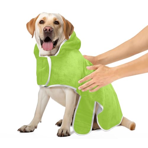 Hundebademantel für nach dem Bad, leicht, schnell trocknend, niedlich, saugfähig, Größe M, Gelb / Grün Hundebademantel für nach dem Bad, leicht, schnell trocknend, niedlich, saugfähig, Größe M, Gelb / Grün von CHIFIGNO