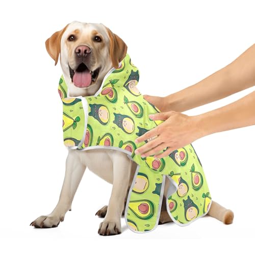 Hundemäntel für nach dem Baden, niedliche Avocado, lustige Katzen, grün, Hundestrandtuch, saugfähig, schnell trocknend, Hundehandtuch, verstellbares Halsband und Bauchgurt, Größe S Hundemäntel für nach dem Baden, niedliche Avocado, lustige Katzen, grün, Hundestrandtuch, saugfähig, schnell trocknend, Hundehandtuch, verstellbares Halsband und Bauchgurt, Größe S von CHIFIGNO