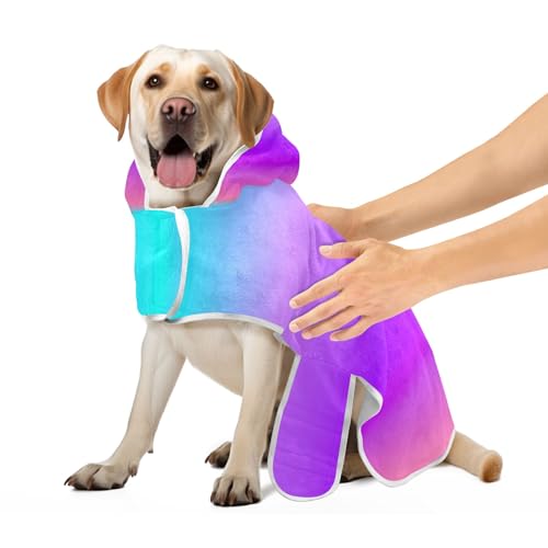 Hundemäntel für nach dem Baden, saugfähiges Hundebadetuch, verstellbares Halsband und Bauchgurt, schnell trocknend, Violett-Blau, Ombré-Hundehandtücher zum Trocknen von Hunden, Größe M Hundemäntel für nach dem Baden, saugfähiges Hundebadetuch, verstellbares Halsband und Bauchgurt, schnell trocknend, Violett-Blau, Ombré-Hundehandtücher zum Trocknen von Hunden, Größe M von CHIFIGNO
