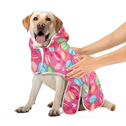 Hundemantel mit Makronen, verstellbar, Halsband und Bauchgurt, leicht, schnell trocknend, Größe S, Blau / Rosa / Grün Hundemantel mit Makronen, verstellbar, Halsband und Bauchgurt, leicht, schnell trocknend, Größe S, Blau / Rosa / Grün von CHIFIGNO