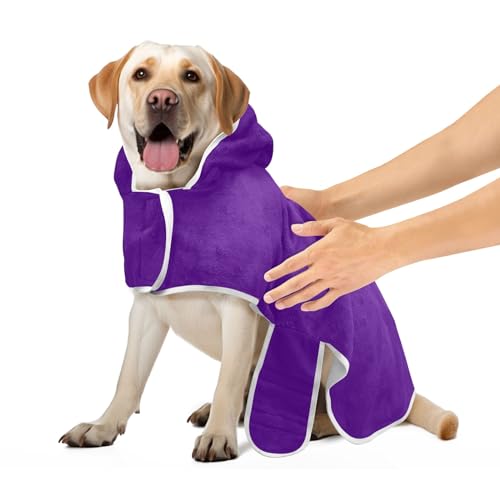 Indigo Hundebademantel Leicht Schnell Trocknend Hundebekleidung mit Magischem Aufkleber Halsband Katze Robe Handtuch, M Indigo Hundebademantel Leicht Schnell Trocknend Hundebekleidung mit Magischem Aufkleber Halsband Katze Robe Handtuch, M von CHIFIGNO