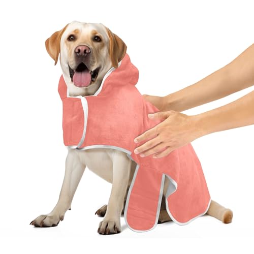 Lachs Bademantel für Haustiere, saugfähig, schnell trocknend, Hundebadetuch, niedliches Hundebadzubehör, Größe M Lachs Bademantel für Haustiere, saugfähig, schnell trocknend, Hundebadetuch, niedliches Hundebadzubehör, Größe M von CHIFIGNO