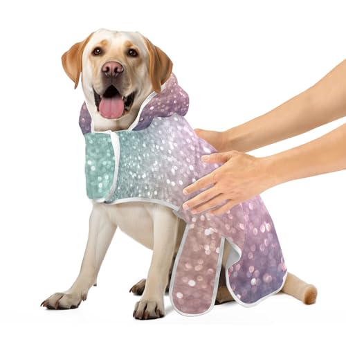 Leichte Glitzer-Hunde-Bademäntel, verstellbares Halsband und Taille, Hundebadetücher, super saugfähig, schnell trocknend, Katzen-Badezubehör, Größe S von CHIFIGNO