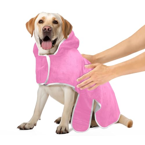 Light Coral Pink Pet Bathrobe Cute Dog Drying Robe Super Absorbent Quick Drying Dog Towels for Drying Dogs, M von CHIFIGNO