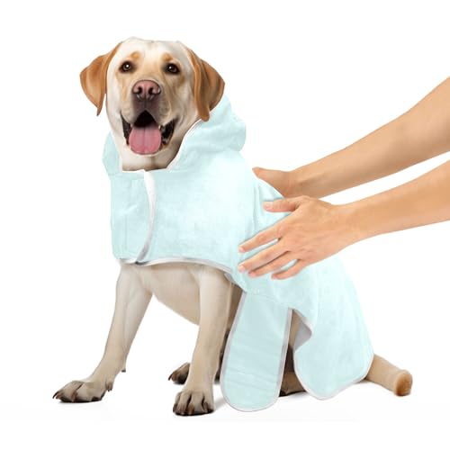 Light Cyan Hundemantel Super saugfähig schnell trocknend Badetuch Robe Niedlich Trocken Schnell Hund Tasche, M Light Cyan Hundemantel Super saugfähig schnell trocknend Badetuch Robe Niedlich Trocken Schnell Hund Tasche, M von CHIFIGNO