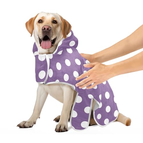 Lila Polka Dots Bademantel für Hunde und Katzen, niedliches Hunde-Strandtuch, leicht, schnell trocknend, Katzen-Bademantel, Handtuch, Größe M Lila Polka Dots Bademantel für Hunde und Katzen, niedliches Hunde-Strandtuch, leicht, schnell trocknend, Katzen-Bademantel, Handtuch, Größe M von CHIFIGNO