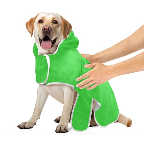 Limettengrüner Bademantel für Hunde und Katzen, leichtes Hundebadetuch, verstellbarer Kragen und Bauchgurt, schnell trocknend, Größe M Limettengrüner Bademantel für Hunde und Katzen, leichtes Hundebadetuch, verstellbarer Kragen und Bauchgurt, schnell trocknend, Größe M von CHIFIGNO