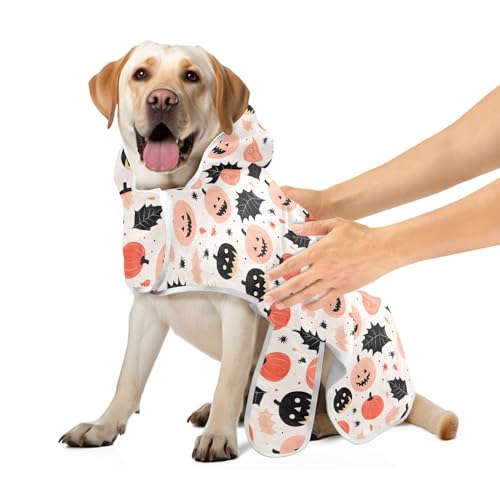 Lustige Kürbisse und Blätter Halloween Robe für Haustiere mit Magie Aufkleber Halsband Hundekleidung Saugfähiges Schnell Trocknendes Hund Saugfähiges Handtuch S Lustige Kürbisse und Blätter Halloween Robe für Haustiere mit Magie Aufkleber Halsband Hundekleidung Saugfähiges Schnell Trocknendes Hund Saugfähiges Handtuch S von CHIFIGNO