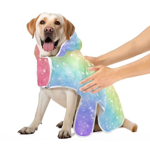 Magic Glitter Regenbogen Bademantel für Hunde und Katzen Saugfähig Schnell Trocknend Hund Trocknen Robe Niedlich Haustier Hund Katze Bademantel Handtuch, M Magic Glitter Regenbogen Bademantel für Hunde und Katzen Saugfähig Schnell Trocknend Hund Trocknen Robe Niedlich Haustier Hund Katze Bademantel Handtuch, M von CHIFIGNO