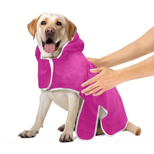 Medium Violet Red Dog Bath Robe Super Absorbent Quick Drying Dog Clothing Soft Dog Towels for Drying Dogs, S von CHIFIGNO