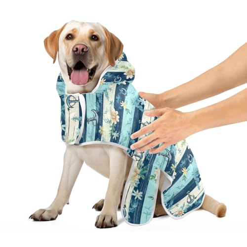 Nautisch gestreifte Blumen Blau Saugfähig Hund Bademantel Hund Bademantel Handtuch Niedlich Schnell Trocknend Hund Handtuch Wrap, M Nautisch gestreifte Blumen Blau Saugfähig Hund Bademantel Hund Bademantel Handtuch Niedlich Schnell Trocknend Hund Handtuch Wrap, M von CHIFIGNO