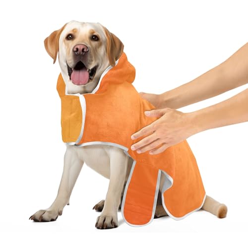Orange Gradient Dog Drying Coat Adjustable Collar & Waist Dog Bath Towel Absorbent Fast Drying Cat Towels Robe, M Orange Gradient Dog Drying Coat Adjustable Collar & Waist Dog Bath Towel Absorbent Fast Drying Cat Towels Robe, M von CHIFIGNO